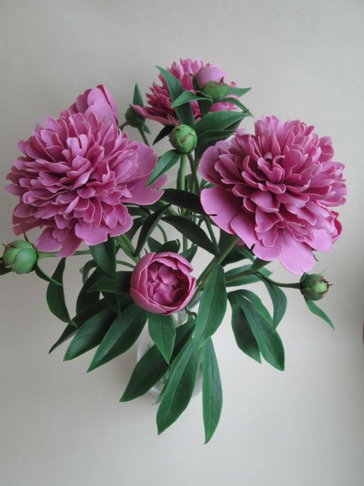 Букет пионов из холодного фарфора. Ручная работа.