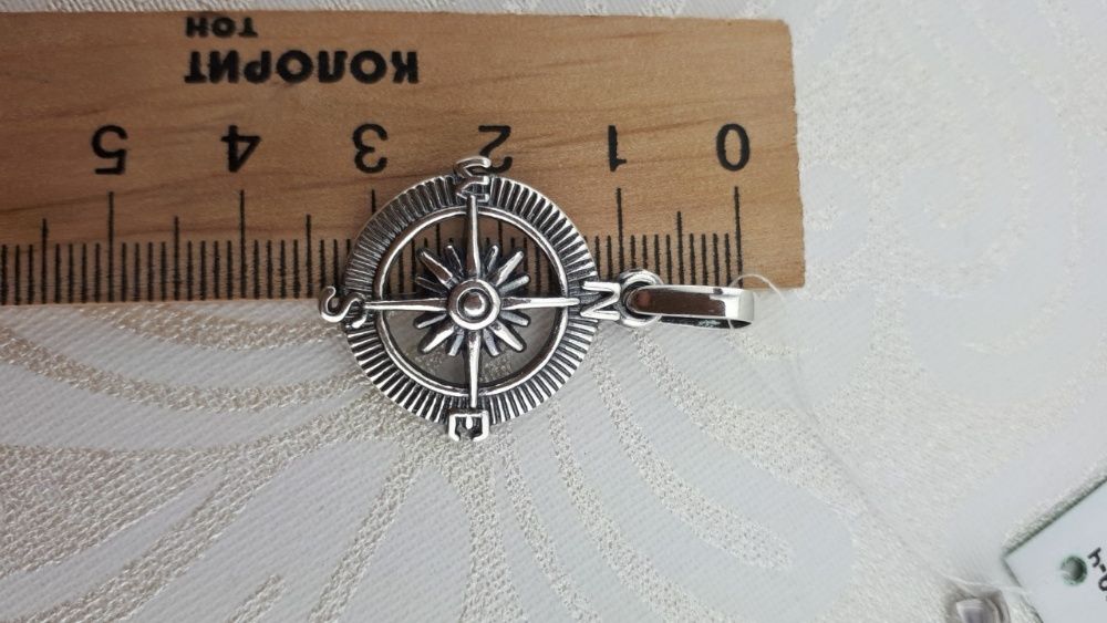 Срібна підвіска кулон компас роза вітрів 925 проба