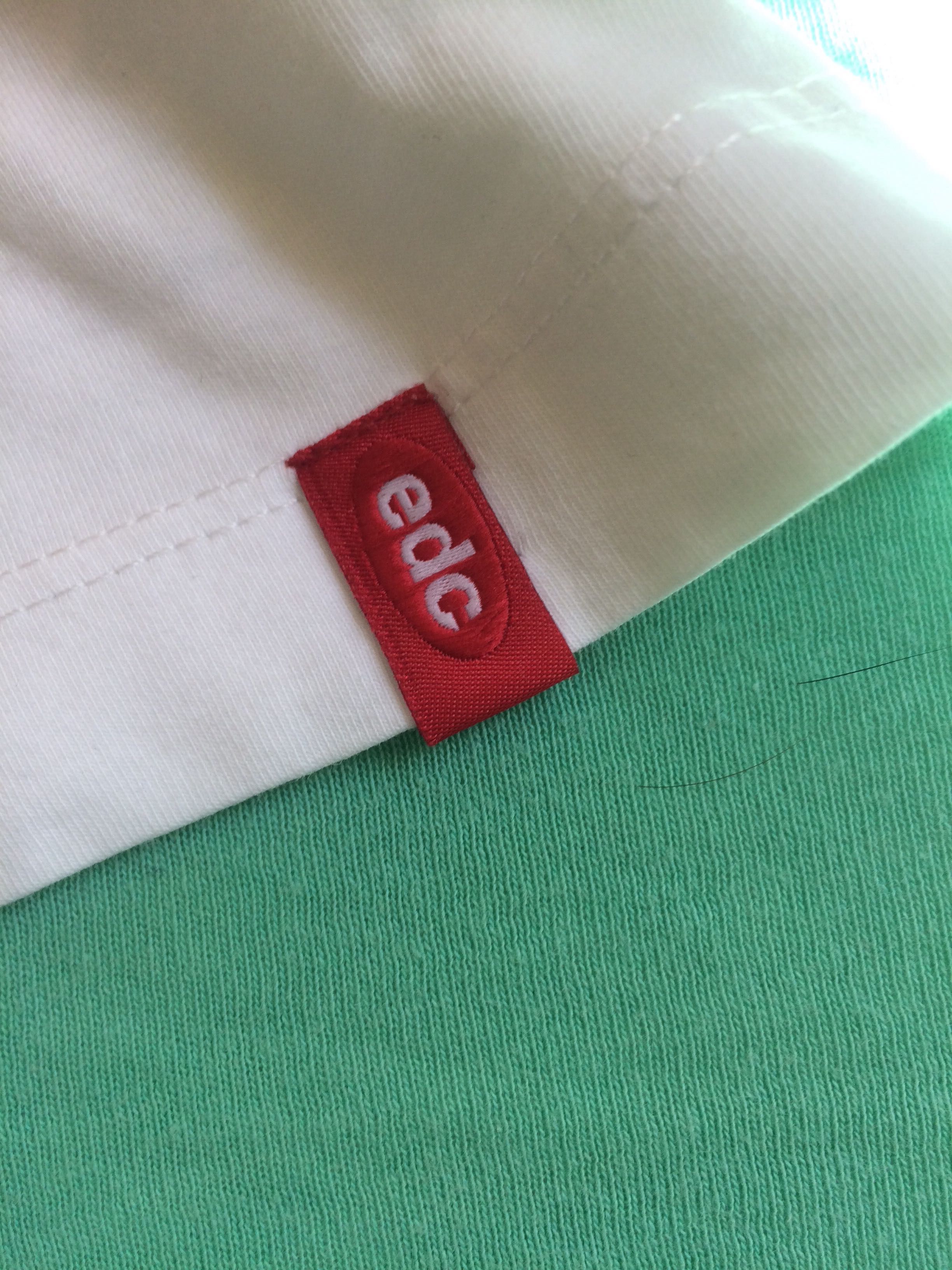 EDC Esprit biała koszulka t-shirt falbanka
