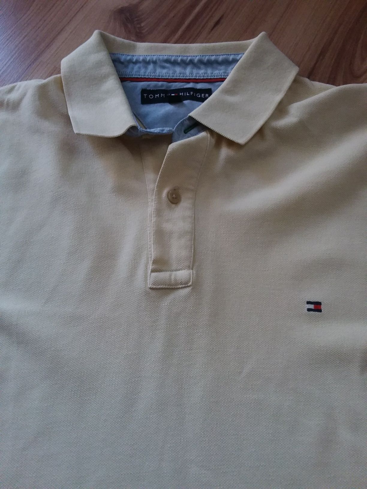 Koszulka polo, męska,  żółta , XL, Tommy Hilfiger