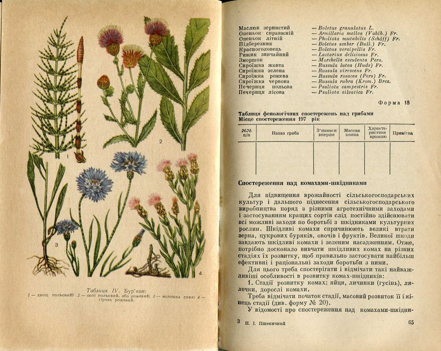 Пшеничний Н.І. Методика фенологічних спостережень у школі (1972)
