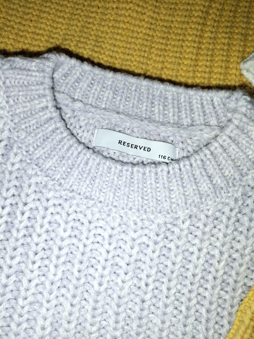 Sweterki Reserved r.116 zestaw 3 szt