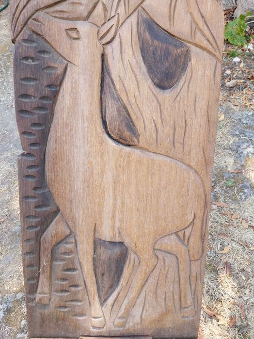 Bancos de madeira africana - Antílope e Girafa