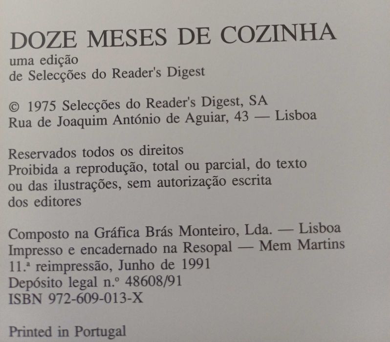 Doze meses de cozinha