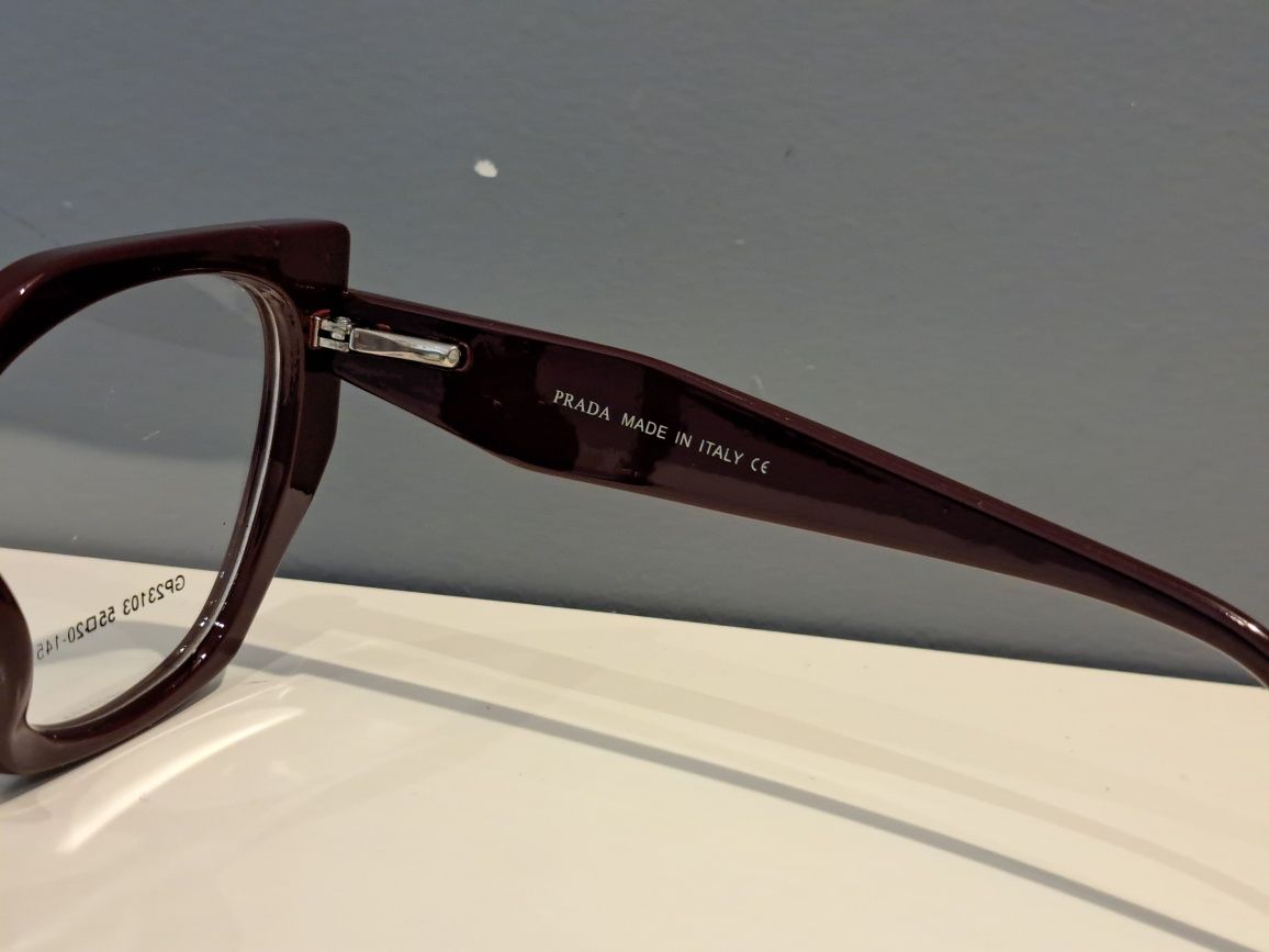 PRADA bordo nowe damskie oprawki okulary zerówki