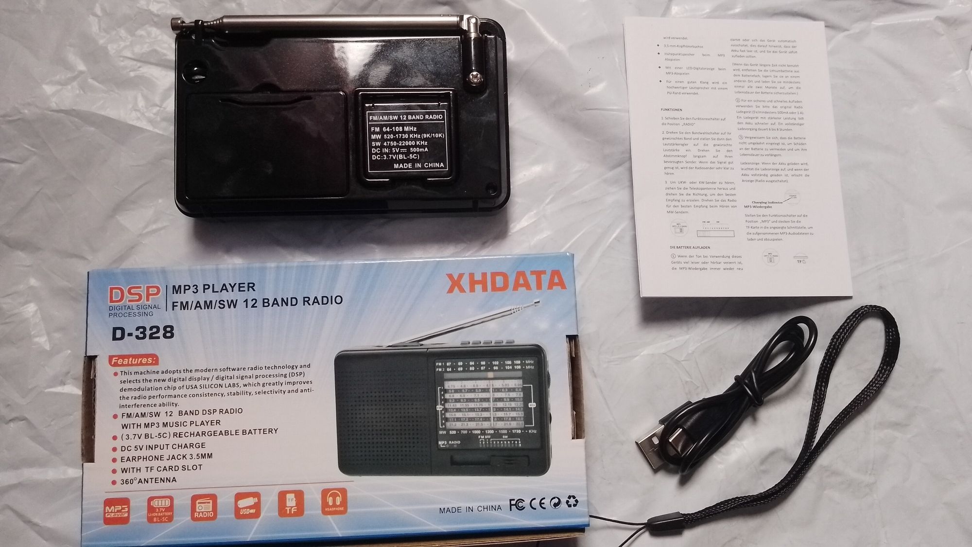Блютуз колонка Xhdata d-328 радіоприймач. Радиоприемник