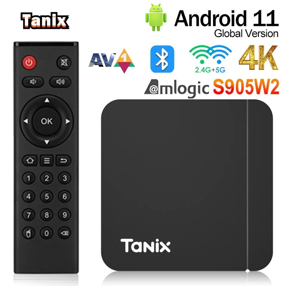 TV box Tanix W2 оригінал 4/32 -gb wi-fi 5/2,4 ггц, bluetooth,lan