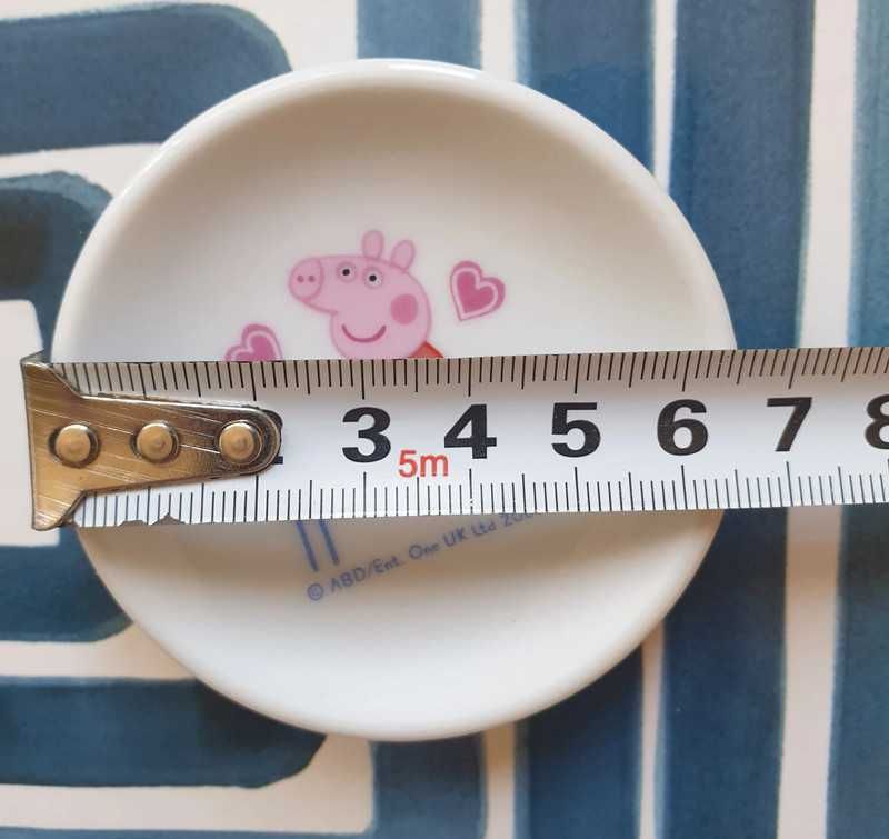 Świnka Peppa Talerz mały mini talerzyk spodek Peppa Pig porcelanowy