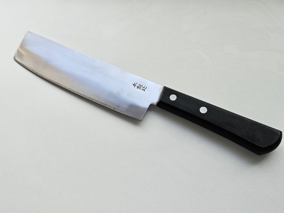 Nóż kuchenny japoński nakiri, stal węglowa SanMai III