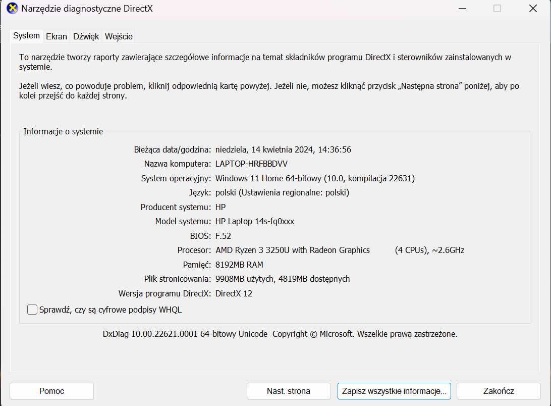 Laptop HP 14S AMD Ryzen 3 8 GB / 500 GB
