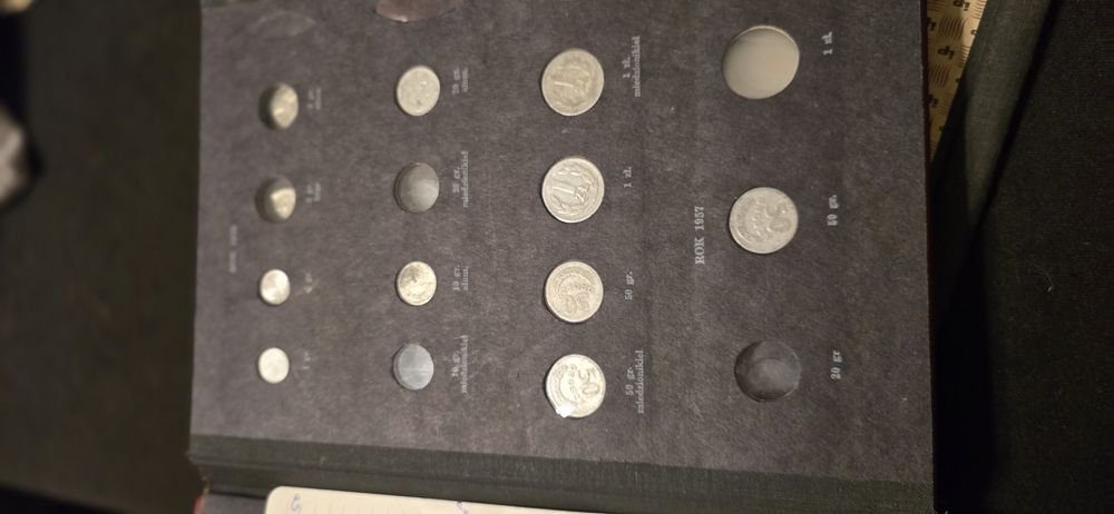 Monety PRL 1949 - 1974 20 album 1 2 groszy 5 jagody 10 rybak  zł