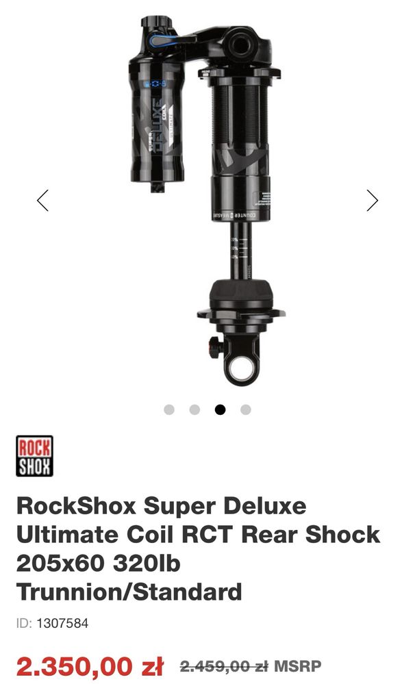 RockShox Super Deluxe Ultimate Coil RCT Rear Shock 205x60 Trunnion