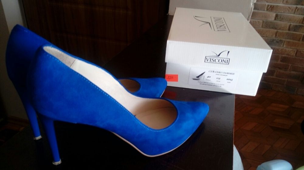 Buty szpilki chabrowe
