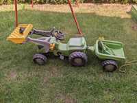 Traktor na pedały Johny Deere+koparka+motorek+zabawki