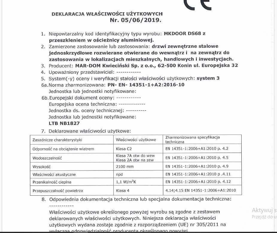 Drzwi wejściowe zewnętrzne złoty dąb Gera Mkadoor
