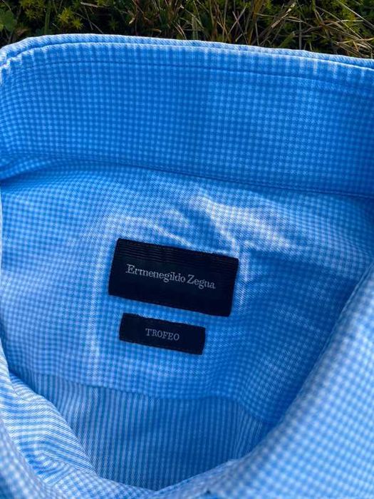 Koszula męska Ermenegildo Zegna Trofeo M/L krata premium fashion style