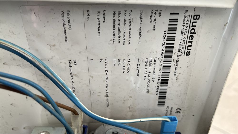 Piec gazowy Buderus Logamax plus GB112 w pełni sprawny.