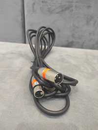 Kabel mikrofonowy XLR dł. 5 metrów. Pomarańczowa wtyczka