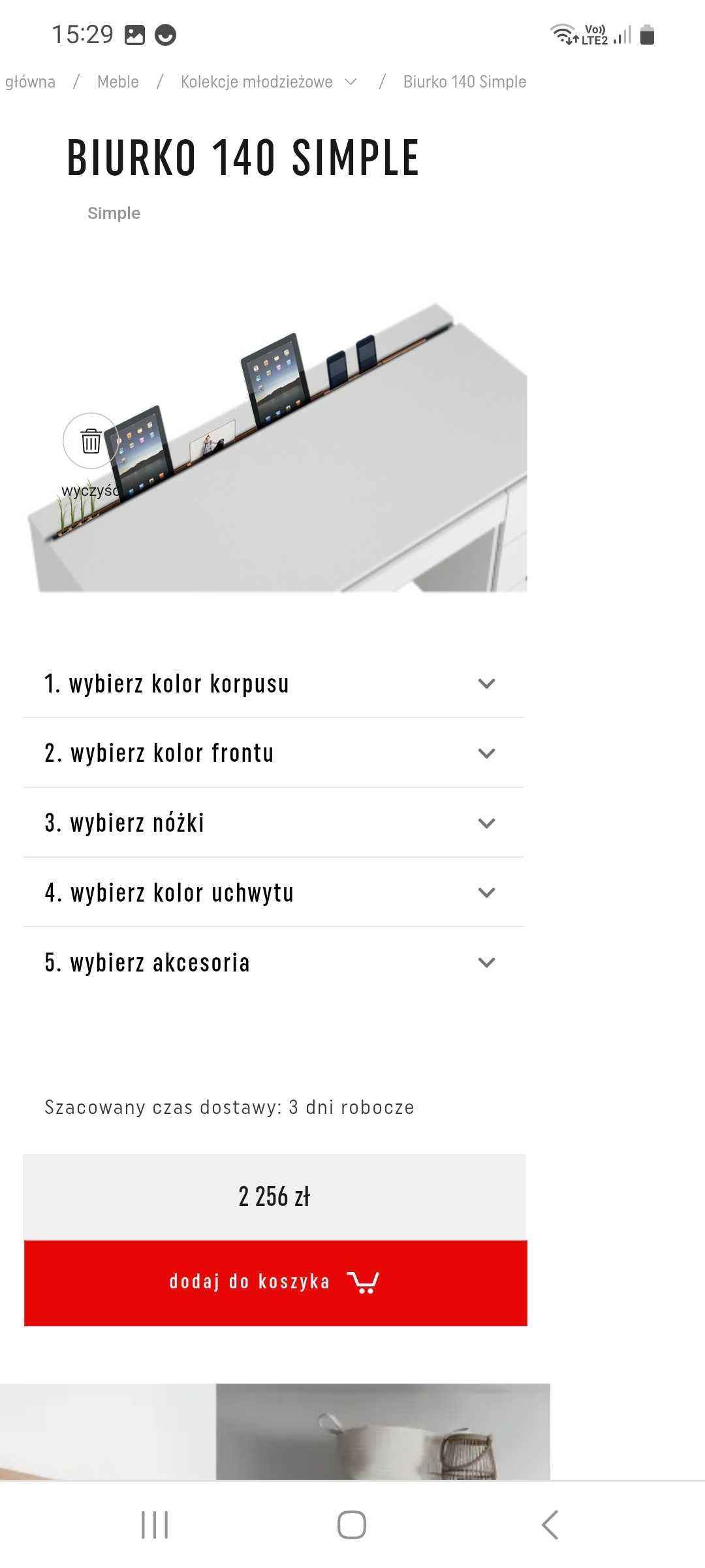 Zestaw mebli używanych