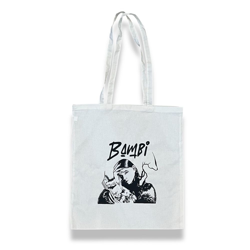 Biała bawełniana eko torba na ramię Bambi custom
