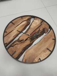 Zegar drewno dębowe metal średnica 40cm