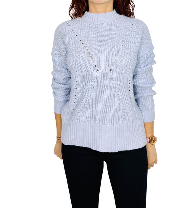 Jasnoniebieski sweter z ażurowym wzorem S 36 Peacocks