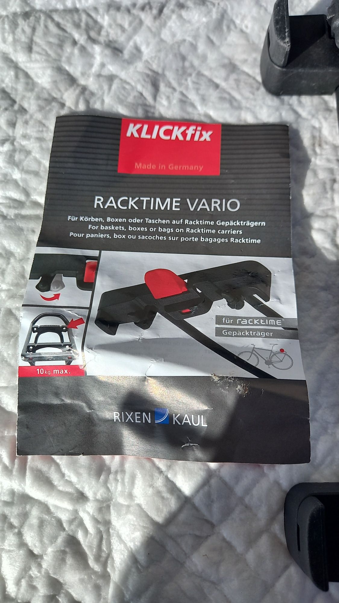 Używany adapter do bagażnika do roweru firmy klickfix