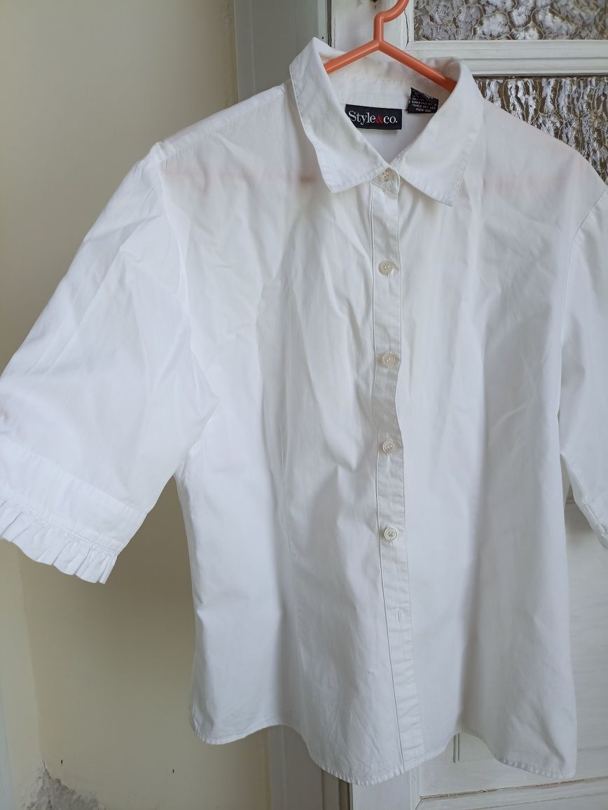 Camisa branca com folhos mangas 100% algodão