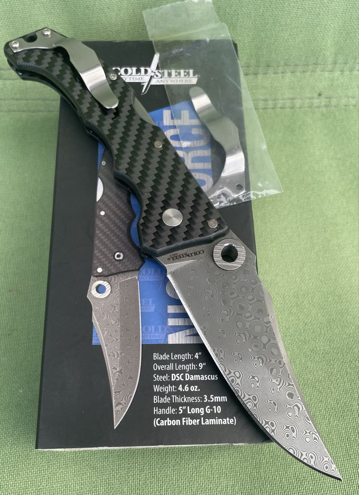 нож Cold Steel Night Force, DSC Damascus - N690 + Nitro B, Tri-AD-Lock