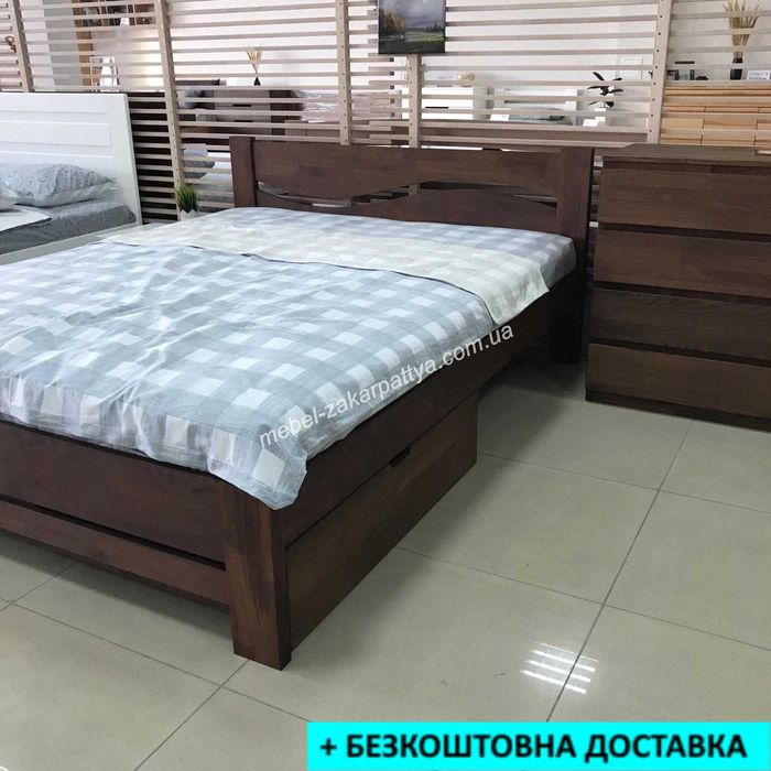 Кровать двуспальная 90,120,140,160,180х200. Деревяне ліжко массив бука