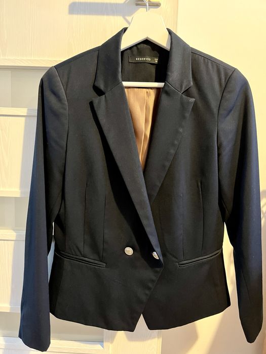 Marynarka reserved granatowa M 38 elegancka żakiet garnitur