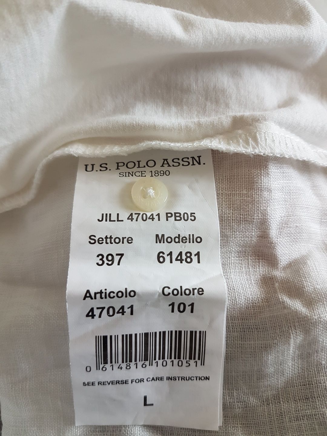 Koszulka polo jak nowa U.S. Polo ASSN. biała/ecru, r. L,