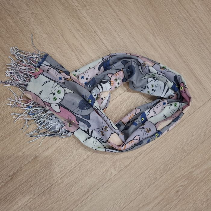 Szalik chustka w koty w kotki