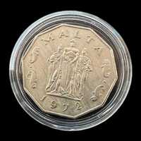 Moeda de 50 Cents - 1972 - Malta - Monumento ao Grande Cerco