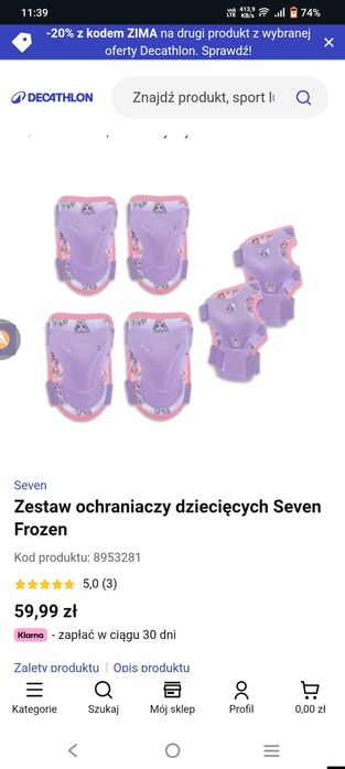 Ochraniacze dla dziecka 5 lat , kraina lodu