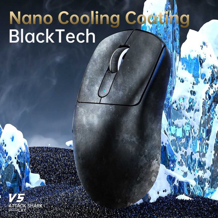 Миша ATTACK SHARK V5  | 8000 Гц  | 53г  | PAW3950MAX. Новинка 2025.