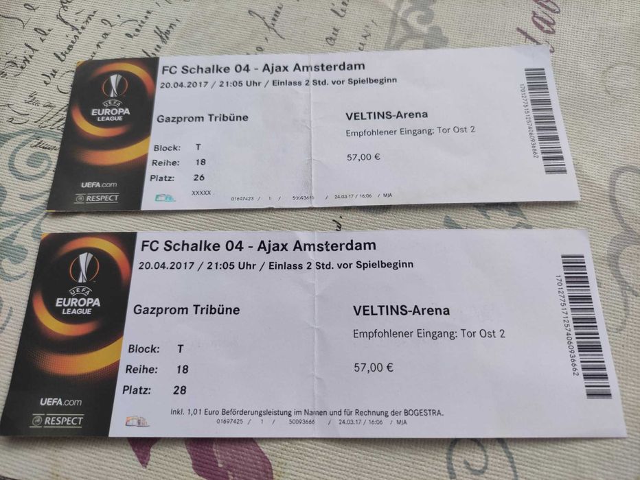 Bilety Schalke-Ajax Amsterdam UEFA Europa League