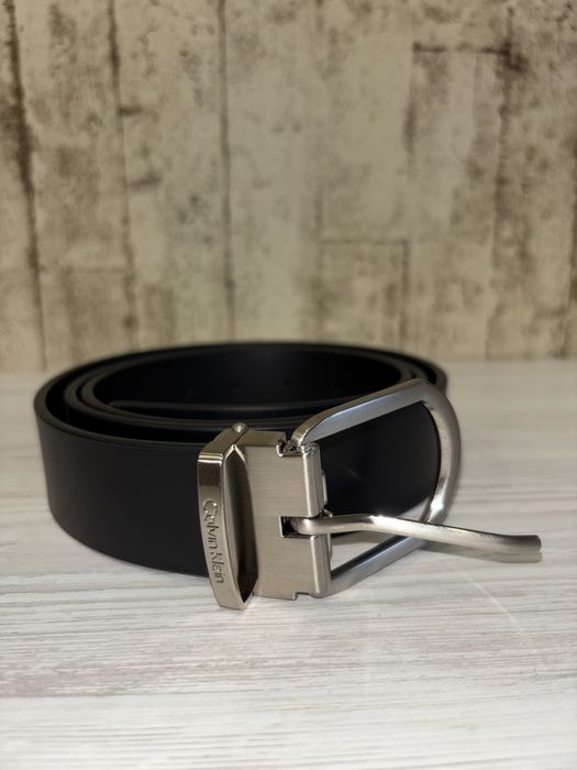 Оригінальний шкіряний ремінь Calvin Klein, чорний, розмір 110