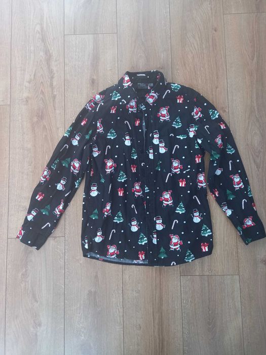 Koszula z długim rękawem z motywami świątecznymi, Bonprix 152/158