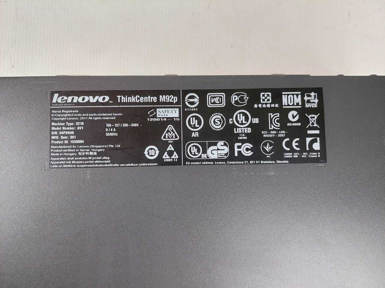 Комп'ютер Lenovo ThinkCentre M92p Core i5-3570, 8гб ОП, 500гб HDD