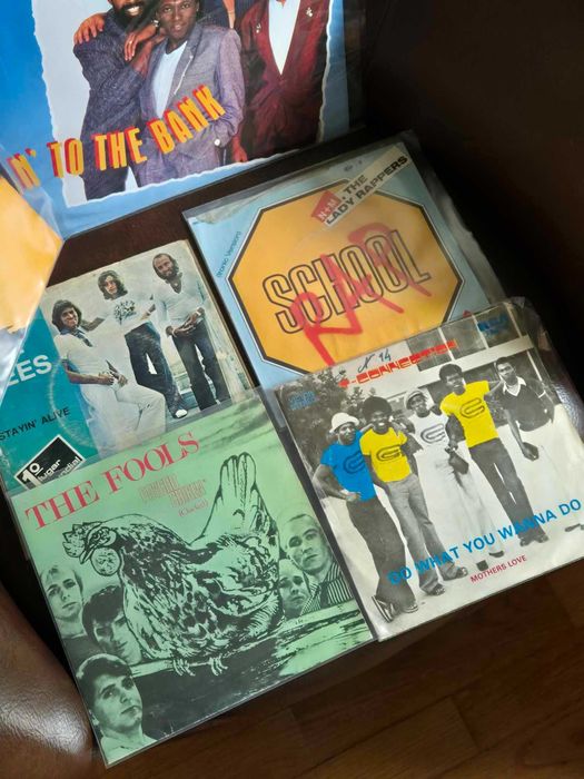 Conjunto vinis singles e LPs