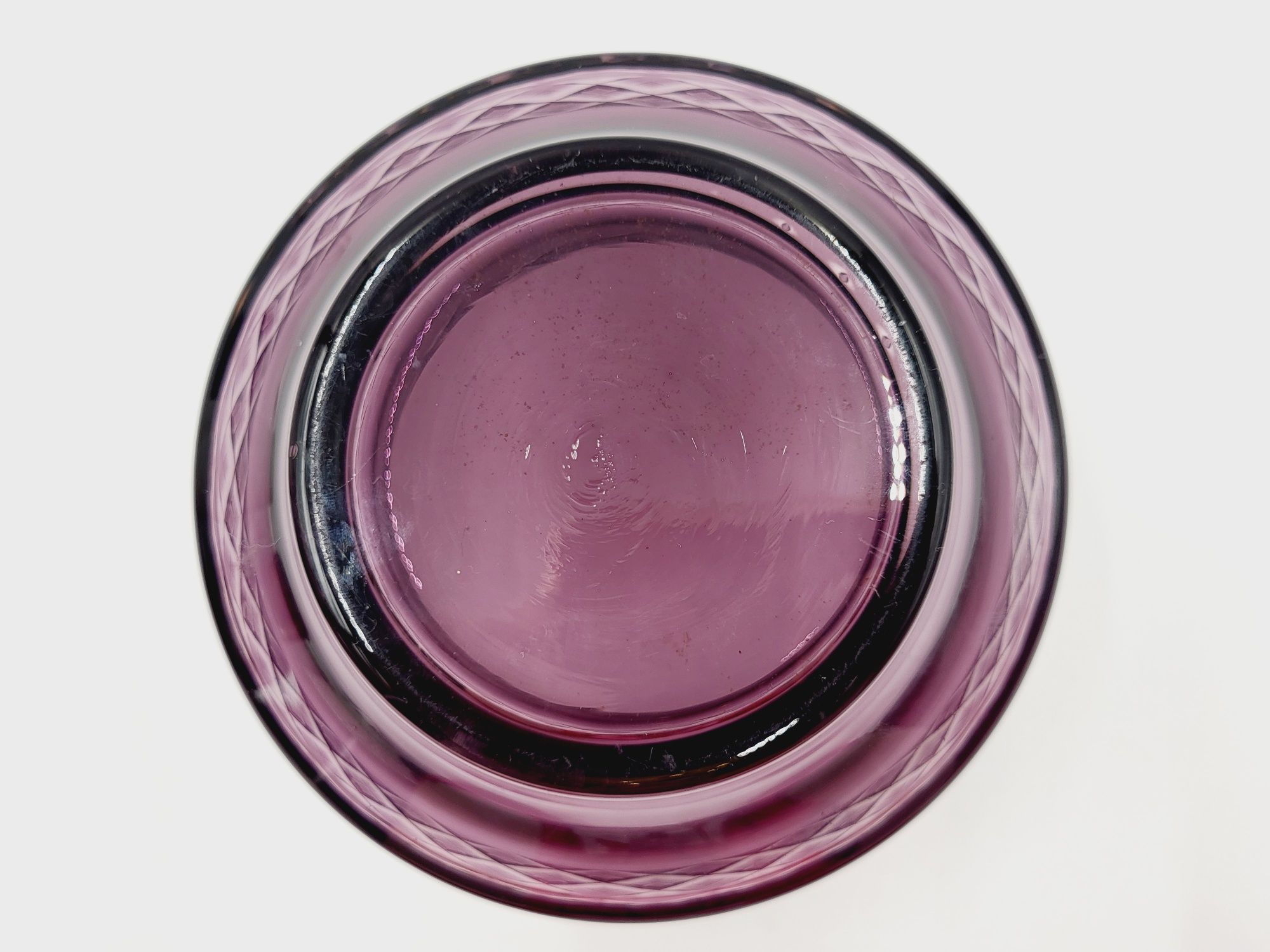 Prześliczny kryształowy fioletowy pojemnik bomboniera cukiernica g