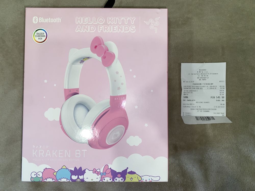 Sluchawki bezprzewodowe razer hello kitty