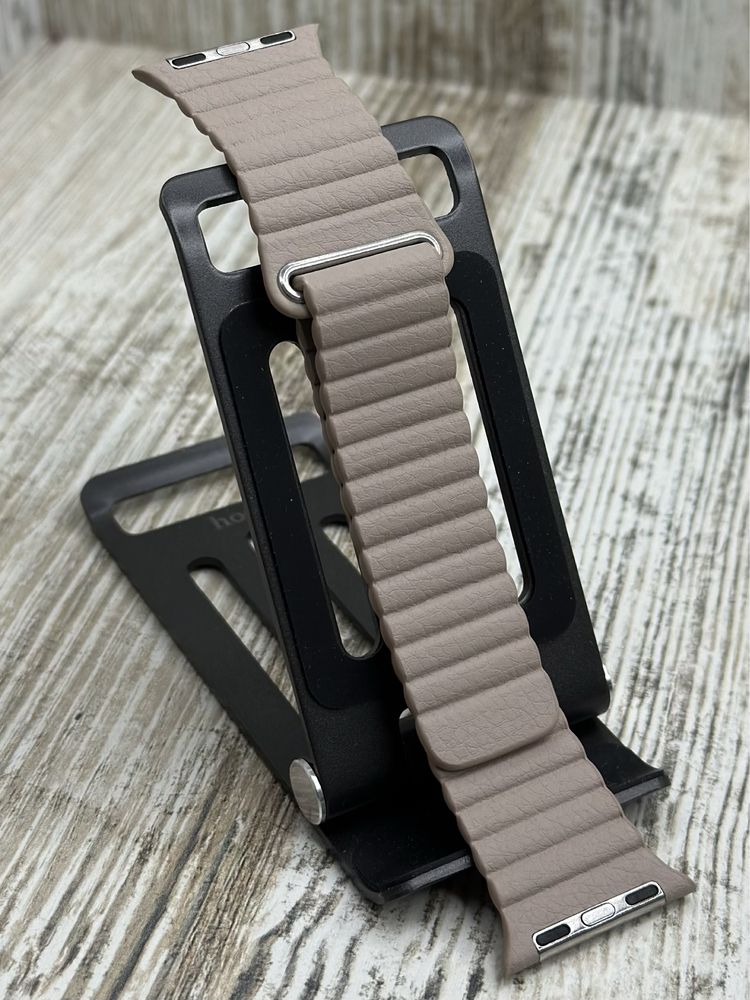 Кожанный ремешок на магните для Apple Watch 41 mm/ 45 mm/ 40 mm/ 44 mm