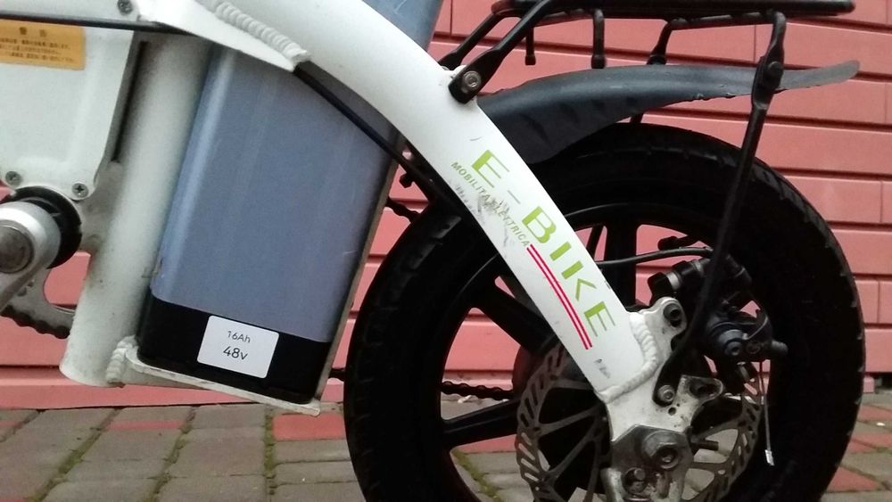 Электровелосипед алюминиевый складной WBLDDC 14 колеса 300W 48v 16AH.