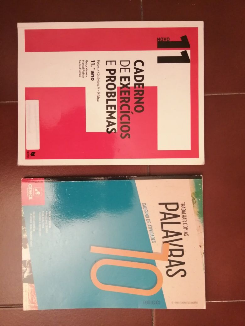 Cadernos de atividades 10º e 11º ano, Mat, FQ, Biol, Português