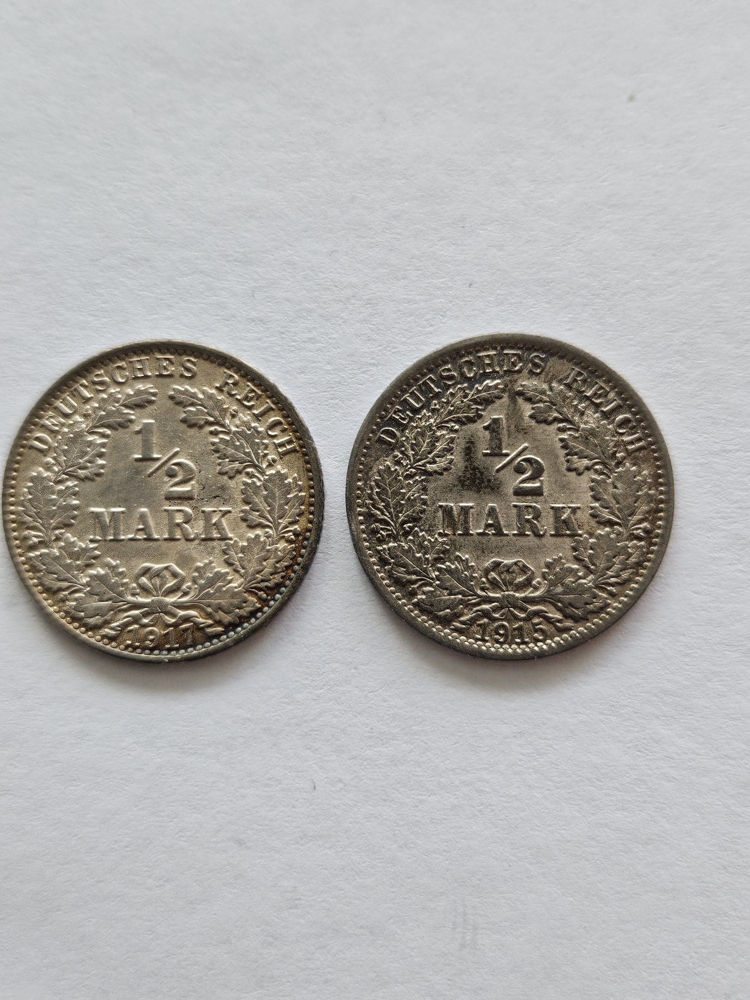 Zestaw starych srebrnych monet Cesarstwo Niemieckie 1/2 marki szt.2