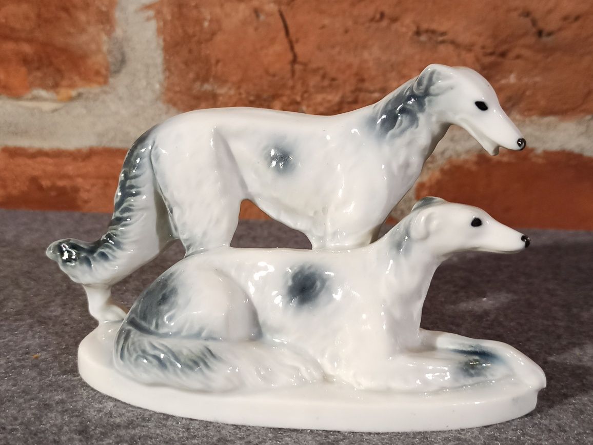 Porcelana Figurka Chartów Borzoj