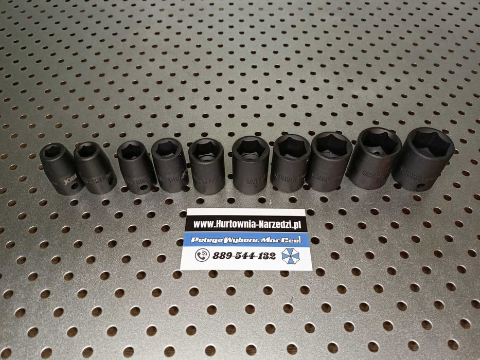 Nasadki udarowe 6-kątne krótkie 1/2" 10-24mm 10-el. JOBIextra X2017