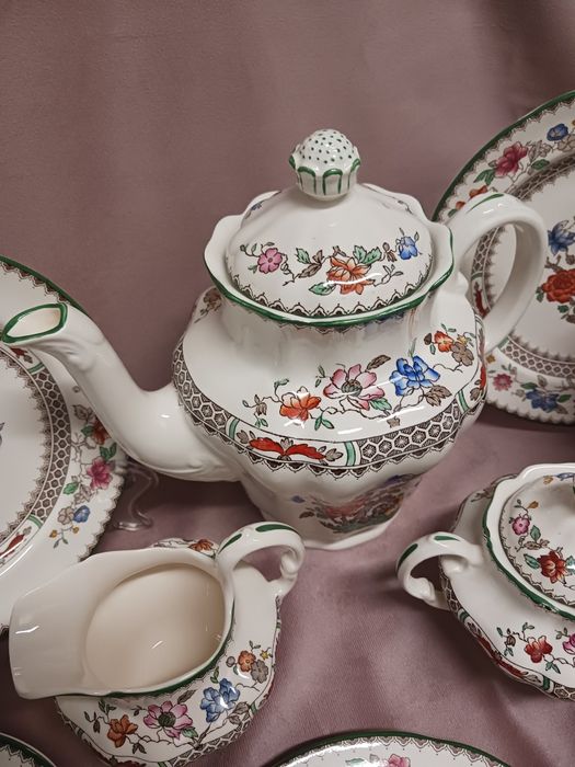 Spode angielski 12 osob serwis kawowy chińskie róże